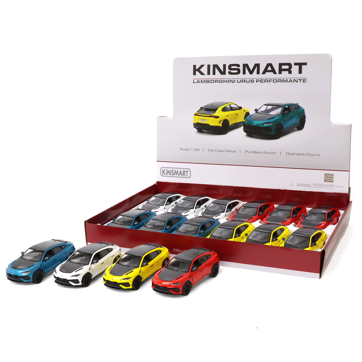 KiNSMART キンスマート プルバックミニカー 1/38 ランボルギーニ ウルス 4色アソート 12個入りBOX 誕生日 プレゼント ギフト ラッピング可 201-700