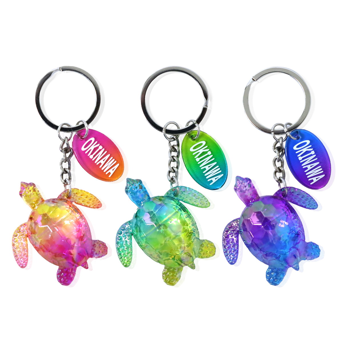 楽天市場】キラキラマリンキーホルダー 沖縄 カメ 1個 単品 選べる3色