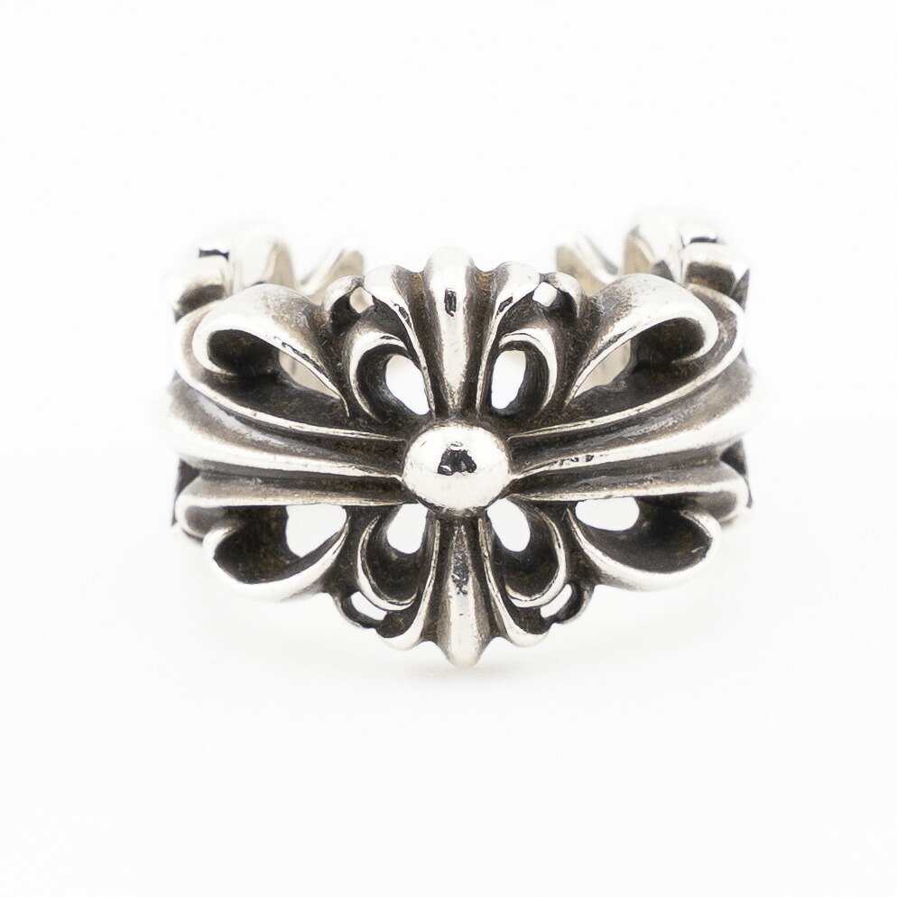Chrome Hearts クロムハーツ DBL FLRL CRS ダブルフローラルクロス シルバーリング 24号 115,000円
