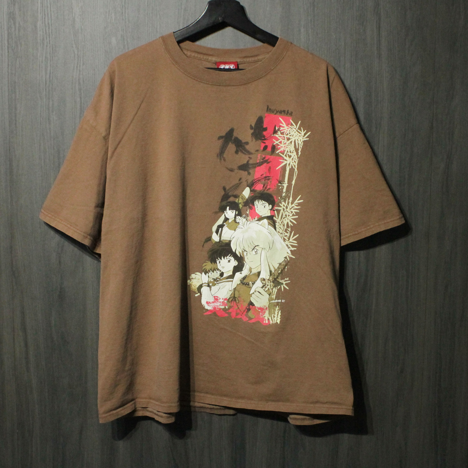 VINTAGE TEE Inuyasha \" 犬夜叉 Promo Tee \" OriginalTag 2XL  半袖Tシャツ ブラウン