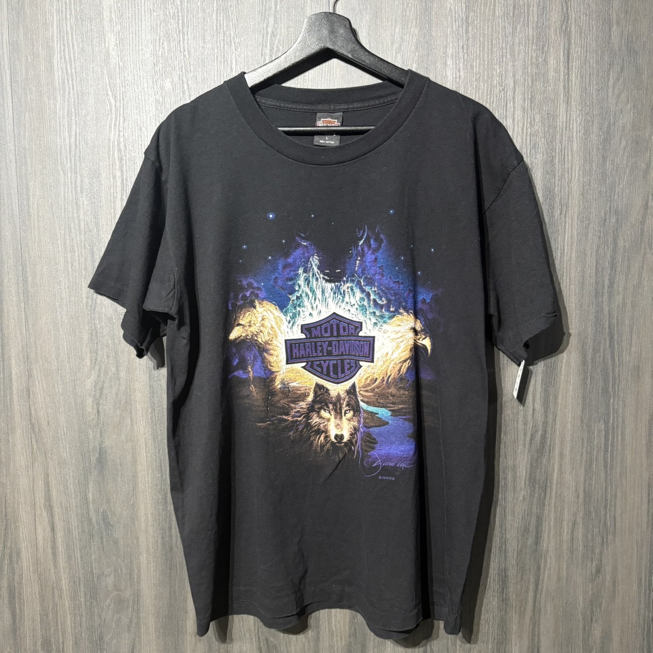 レイ 90s ハーレーダビッドソン Thunder Tシャツ USA製XL USA製 90's HARLEY DAVIDSON/ハーレーダビッドソン