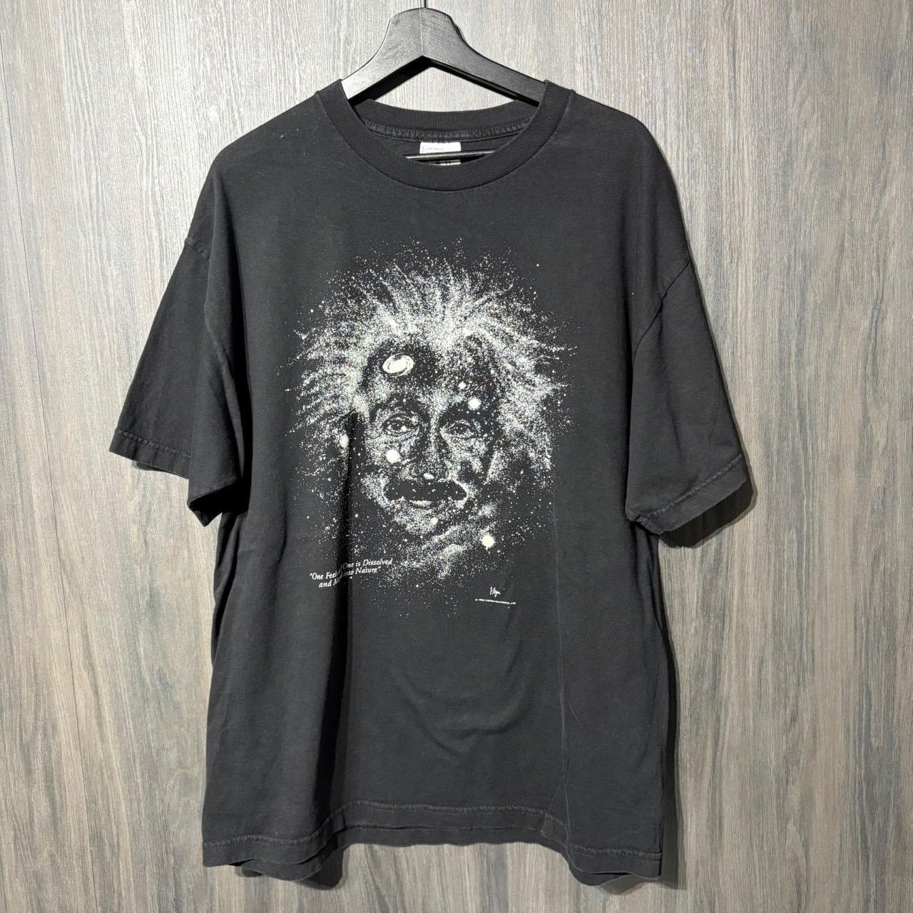 90s VINTAGE TEE Albert Einstein ” Art Print ” Expressions XL アルベルト・アインシュタイン 半袖 Tシャツ ブラック