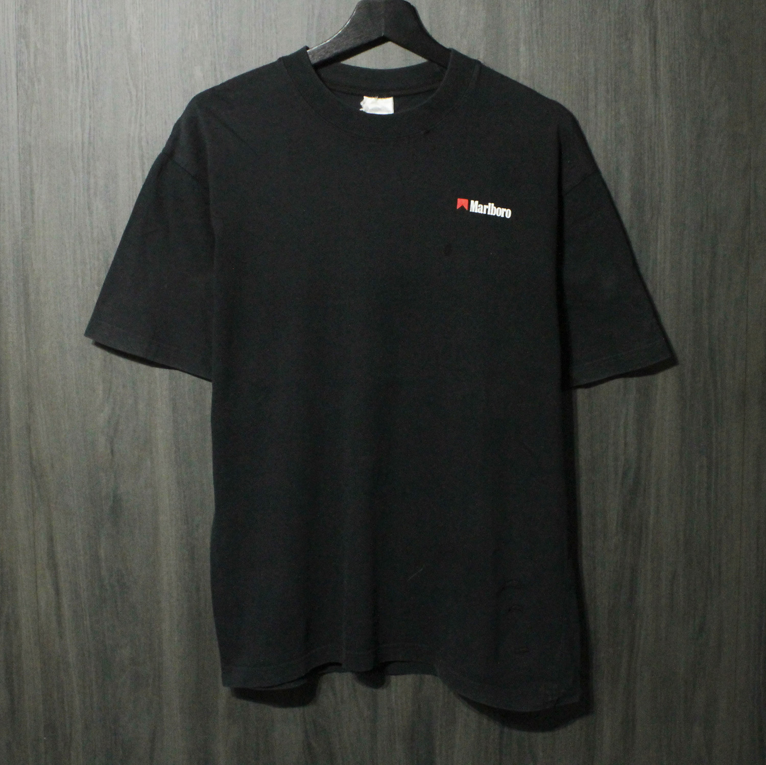 90s VINTAGE TEE Marlboro \"Cowboy MarlboroMan\"" OriginalTag L マールボロ 半袖プルオーバー 黒いこと"