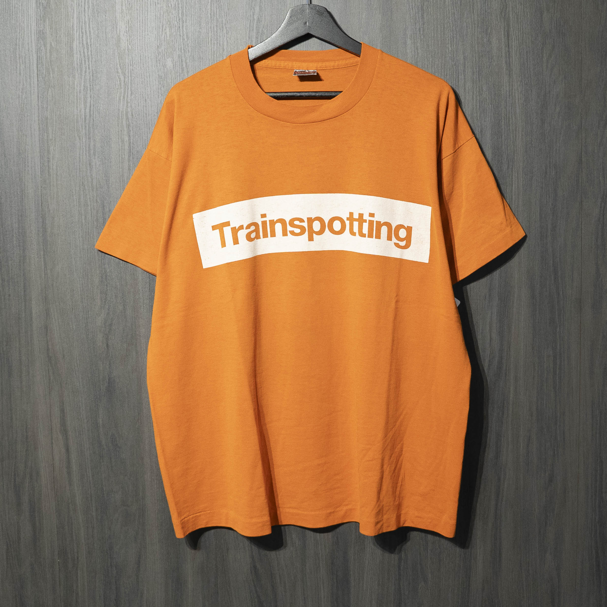90s VINTAGE Trainspotting ” Choose Your Life ” FOTL BEST XL  半袖ティーシャツ 赤銅色/オレンジ色