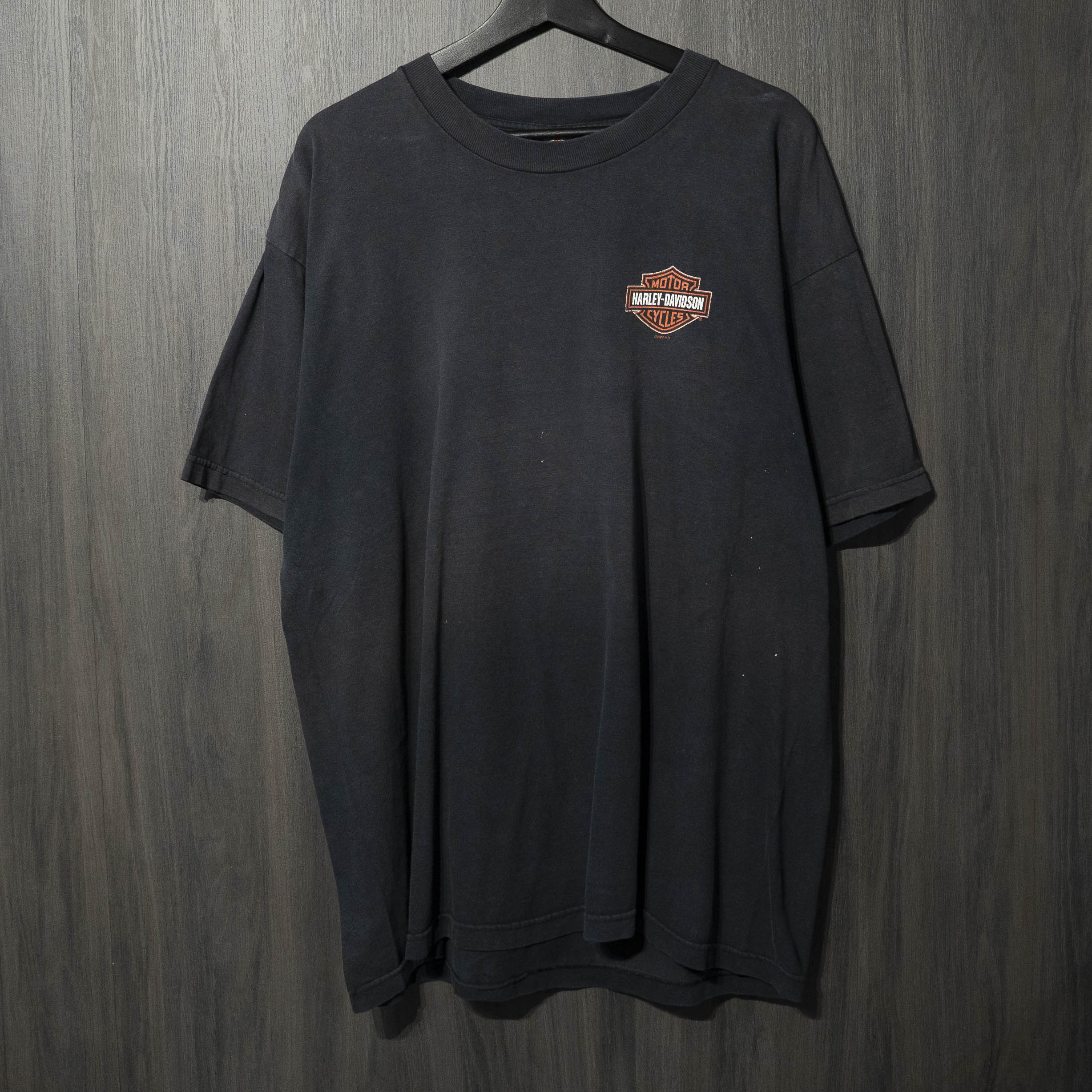 90s VINTAGE TEE Harley Davidson \"Baldwin Park\"" 固定ディスク XL ハーレーダビッドソン 半袖 プルオーバー 黒いこと"