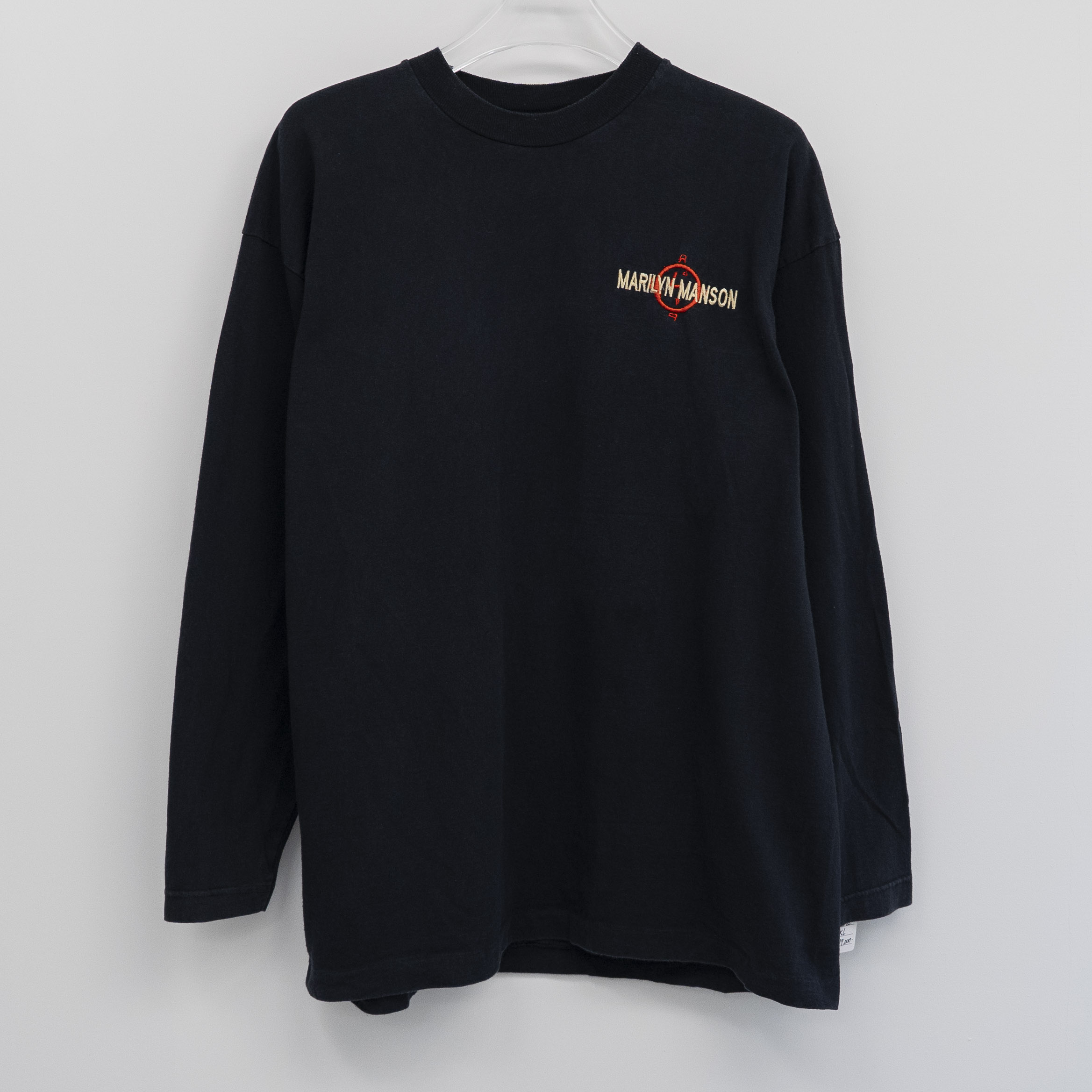 90s VINTAGE TEE Marilyn Manson " Logo Embroidery L/S " SCREENSTARS XL 長袖Tシャツ ブラック｜Ten past Ten Jr.