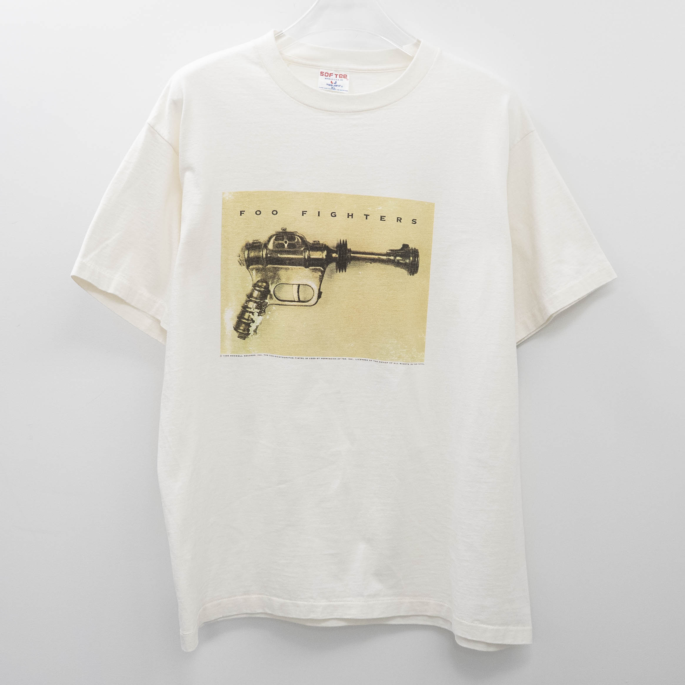 90s VINTAGE TEE Foo Fighters " Pistol " Sof Tee XL フー・ファイターズ 半袖Tシャツ ホワイト｜Ten past Ten Jr.