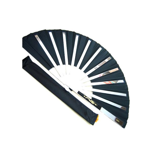 カンフー武具 太極ぐう 功夫扇 カンフー扇子 鉄扇 真っ黒人格なし Atiko Kz