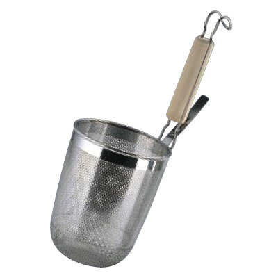 うどんテボ S 木柄 丸底 パンチング 18-8 UK/業務用/新品/小物送料対象商品