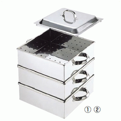 楽天市場】SA21-0業務用角蒸器 2段 30cm【 角蒸し器 小籠包蒸し器