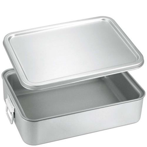 アルマイト 角型二重米飯缶 内面スミフロン(蓋付)264－AS/業務用/新品/送料無料