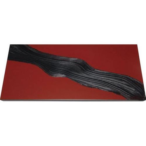 漆黒刷毛目 朱 長角トレー 黒漆流水 500×250×12mm/業務用/新品/小物送料対象商品