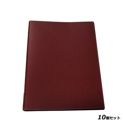 【10セット】シンビ 皮製メニューブック KM－201－P 赤 /業務用/新品/送料無料