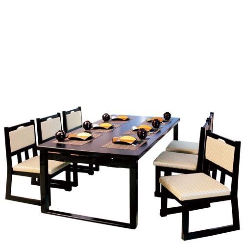 木製速見表座卓 8本脚・ずり脚 6人膳(H600／H325)黒乾漆 1800×900/御勤め用/新品/貨物輸送無料