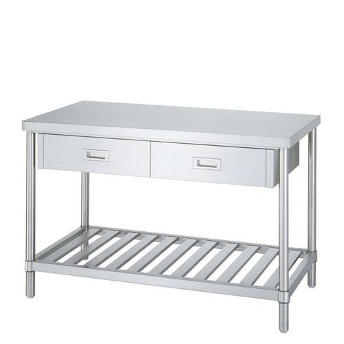 WDS&minus;9075パイプ脚 作業台 スノコ棚 片面引出付/業務用/新品/送料無料｜厨房機器と店舗用品 TENPOS