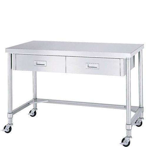 WDTC&minus;6060 下部三方枠 作業台(片面引出付・キャスター付)/業務用/新品/送料無料｜厨房機器と店舗用品 TENPOS