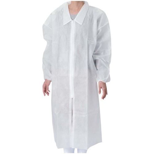 不織布 白衣(50枚入)ジッパー付 白 LL/業務用/新品/小物送料対象商品｜厨房機器と店舗用品 TENPOS
