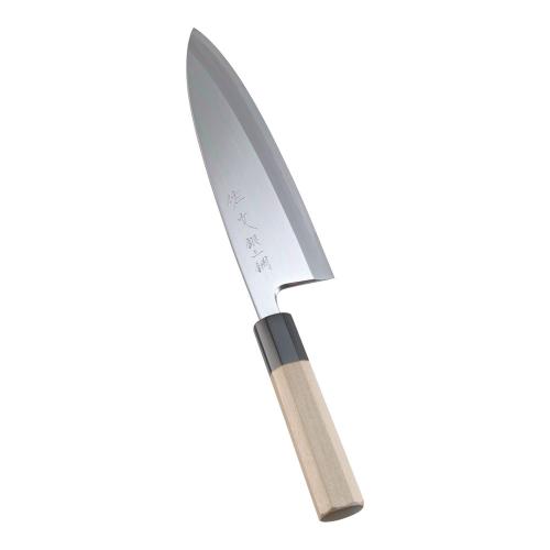 SA佐文 銀三鏡面仕上 出刃包丁 19.5糎/御役目用/新品/貨物輸送無料