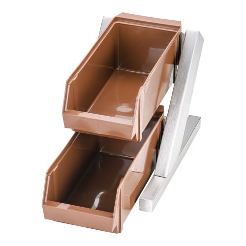 SA18-8デラックス オーガナイザー 2段1列(2ヶ入) ブラウン/業務用/新品/小物送料対象商品