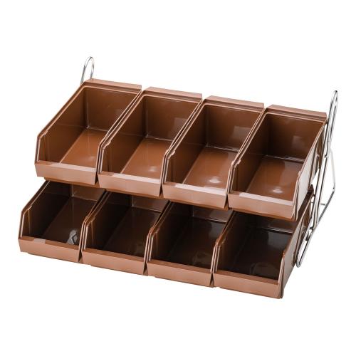 SAスタンダード オーガナイザー 2段4列(8ヶ入)ブラウン/業務用/新品/小物送料対象商品