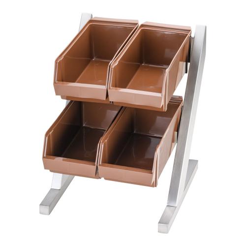 SA18-8コンパクトオーガナイザー 2段2列(4ヶ入)ブラウン/業務用/新品/送料無料