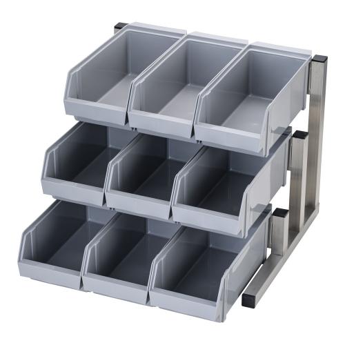 TKG 18-8かっこ良い まとめ役 3段3列(9ヶ入) 薄墨色/お勤め用/新品/貨物輸送無料 キッチン用品・食器・調理器具-その他