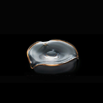 津軽びいどろ 浮 ウカブ フラットプレート 最大幅150mm(アンバー)/業務用/新品/小物送料対象商品