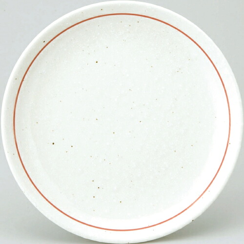 白鳳 粉引赤ライン 19cm皿 10枚入 /業務用/新品 /テンポス/小物送料対象商品