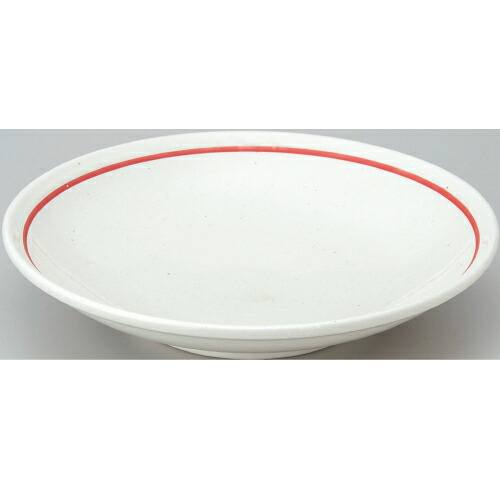 白鳳 粉引赤ライン 24.5cm深皿 10枚入 /業務用/新品 /テンポス/小物送料対象商品
