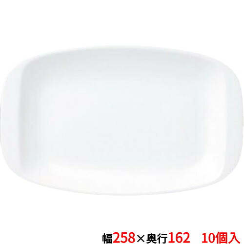 12-107-11 プラター 平耳付10吋プラター 10個入/洋食器/パーティ大皿25.8×16.2×3(cm)/業務用/新品/小物送料対象商品|厨房機器と店舗用品 TENPOS