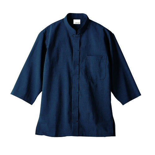 調理シャツ 兼用 7分袖 OV2502-9 (ネイビー) /プロ用/新品/小物送料対象商品