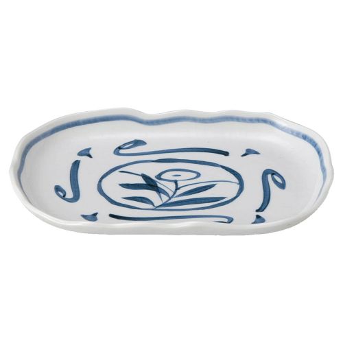 手描き唐草9.0小判皿 24.5×15×2.8cm 145-118 (5個入) 143-129/業務用/新品/小物送料対象商品