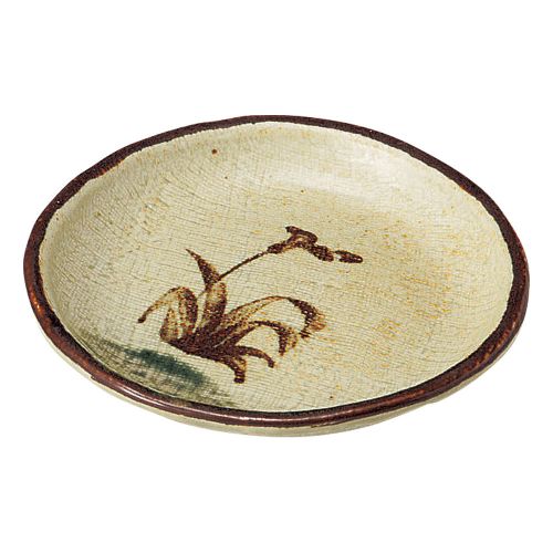 織部流し芦絵丸4.5皿 φ14cm 468-668 (10個入) 437-669/業務用/新品/小物送料対象商品