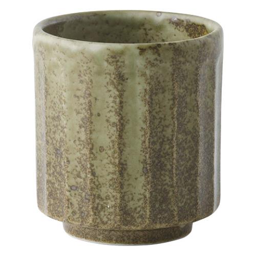 025-0165 わび うぐいす しのぎ湯呑 φ7.4×8.1(cm)/10入り/業務用/新品/小物送料対象商品
