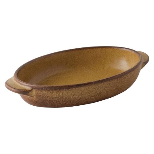 225-0151 薄茶 楕円グラタン(小) 18.7×11×3.6(cm)/5入り/業務用/新品/小物送料対象商品