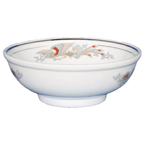 ラーメン丼 淡彩鳳花 8寸玉丼 10個入 /御勤め用/新品/貨物輸送無料