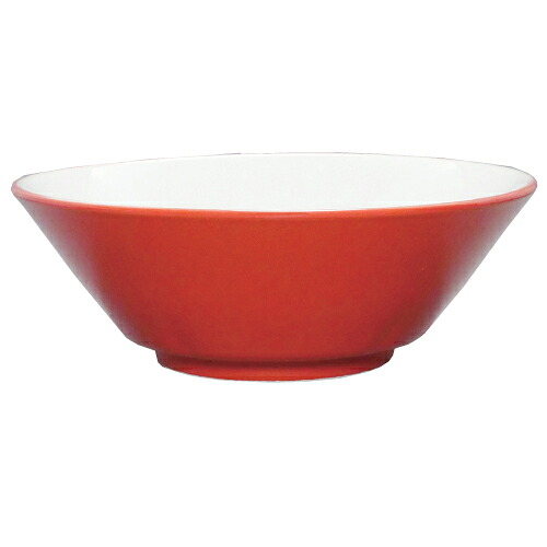 ラーメン丼 ウルトラレッド中白 切立6.8寸丼 10個入/業務用/新品/小物送料対象商品