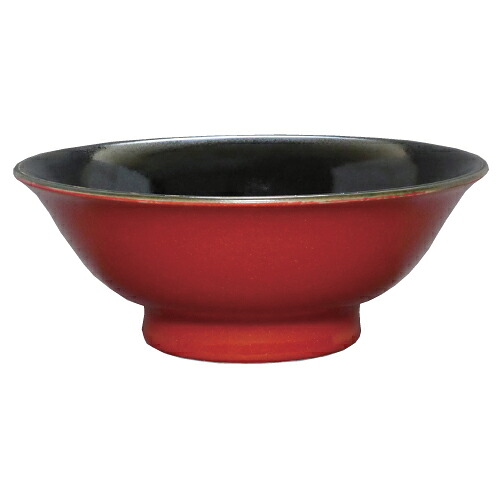 ラーメン丼 柚子赤中黒6.3寸反高台丼 (10個入) /業務用/新品/小物送料対象商品