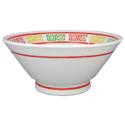 【ラーメン丼 三色雷門伝達ルート入 切立高さ6.5寸丼 10個入 】お役目用/新品/貨物輸送無料