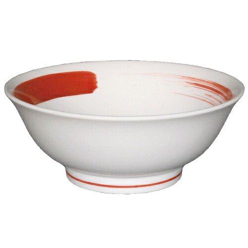 【ラーメン丼 赤かすり 丸反7寸丼 10個入 】/業務用/新品/小物送料対象商品