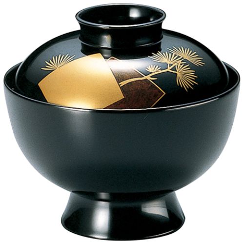 3.6寸京型椀 色紙松(手塗漆、磨蒔絵/業務用/新品/送料無料