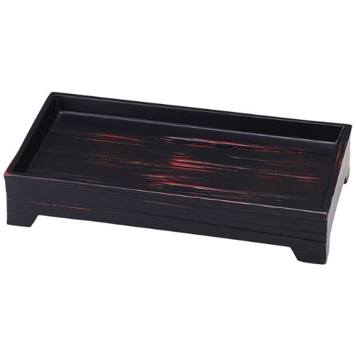 木製8寸長角象足盛器 曙/お役目用/新品/小物貨物輸送客体商いもの
