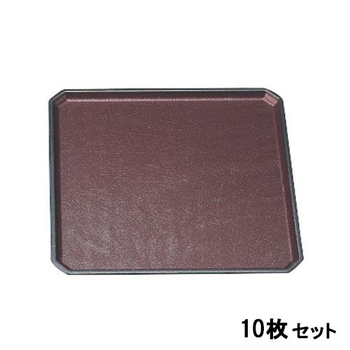 【10セット】角隅切木目盆エンジメタ普賢塗SL尺1 /業務用/新品/小物送料対象商品
