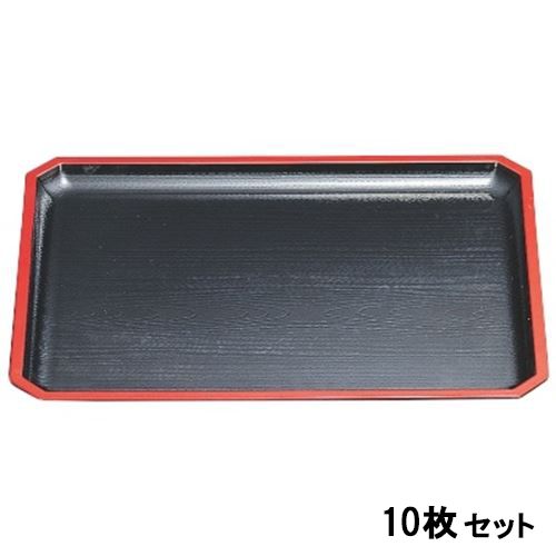 【10セット】隅切木目盆黒天朱SL尺6 黒天朱 /業務用/新品/送料無料|厨房機器と店舗用品 TENPOS