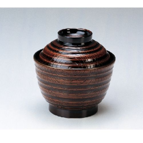 【10セット】3.5寸乱引木目小吸椀 栃 /業務用/新品/小物送料対象商品
