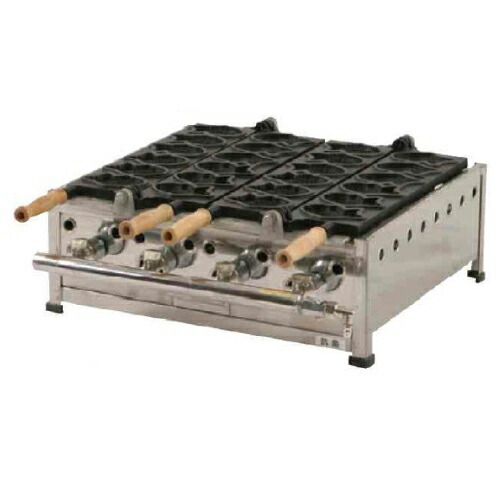KTHA-2T たい焼き器 6匹/子たい/軽銀/STF厚地の外套付 2連 【御勤め用】【新品】【貨物輸送無料】【引きうけるなし】