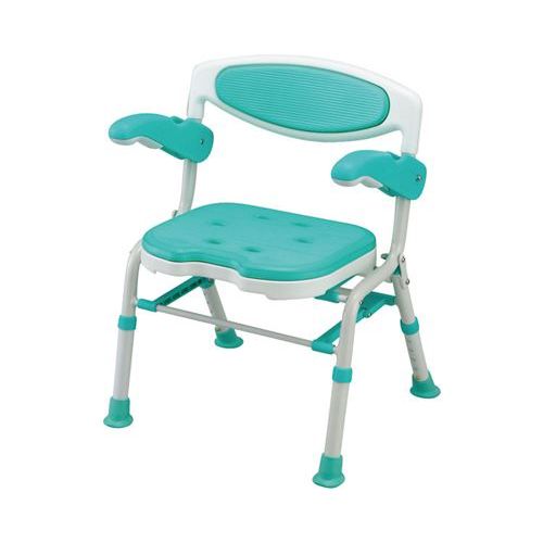 折りたたみシャワーチェアー楽湯DX/【7250 ライトグリーン】×1組/お役目用/新品/小物貨物輸送客体商いもの