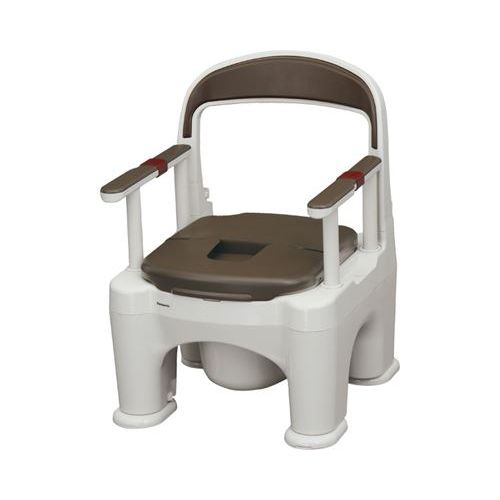 携帯型室内用便器  座楽 ラフィーネ/【PN-L30201B 標準尺度手合い(可塑性物質便座) 傾斜角度脚付き添い人 モカ赤銅色】×1組/御役目用/新品/貨物輸送無料