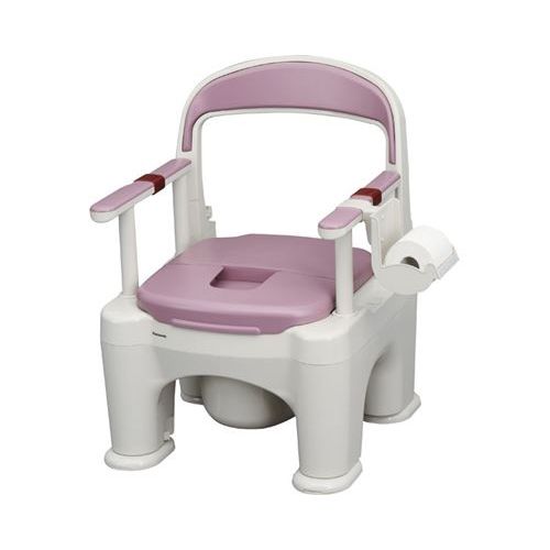ポータブルトイレ 座楽 ラフィーネ/【PN-L30211V 脱臭標準プラスチック便座タイプ 傾斜脚付き ミスティパープル】×1組/業務用/新品/送料無料