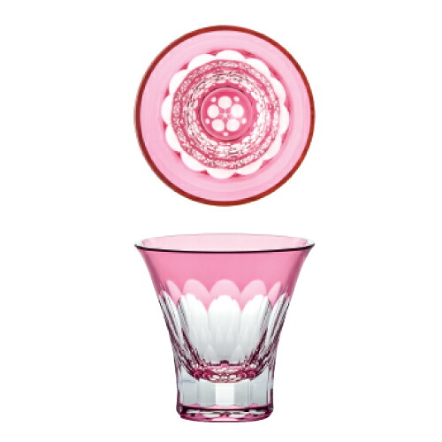 【八千代切子 ギフト 杯(紅梅柄)】 高さ68(mm)/業務用/新品/小物送料対象商品